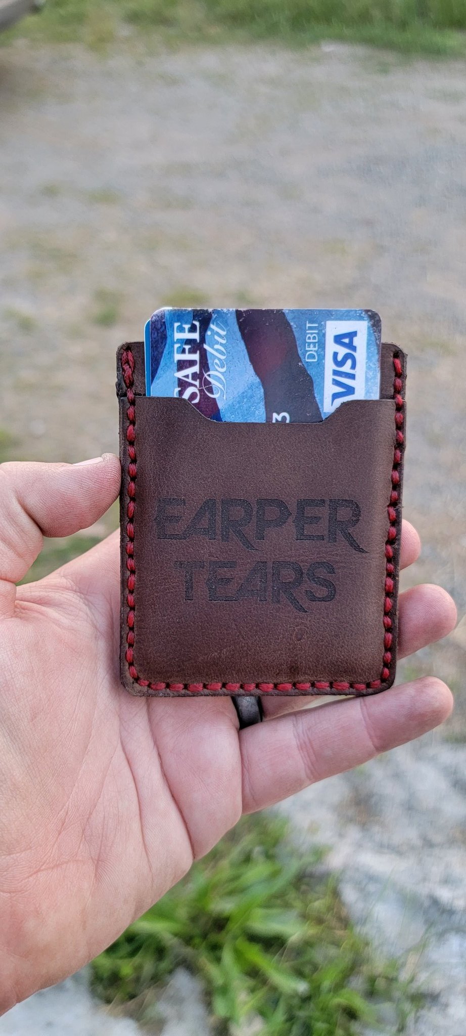 2-pocket dark leather Wallet